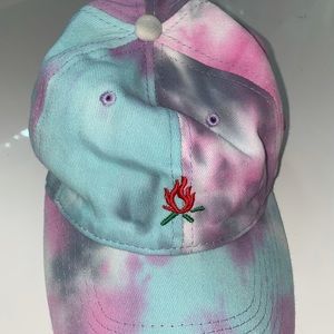 Tie dye hat with emblem
